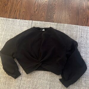 Front knot crop sweater